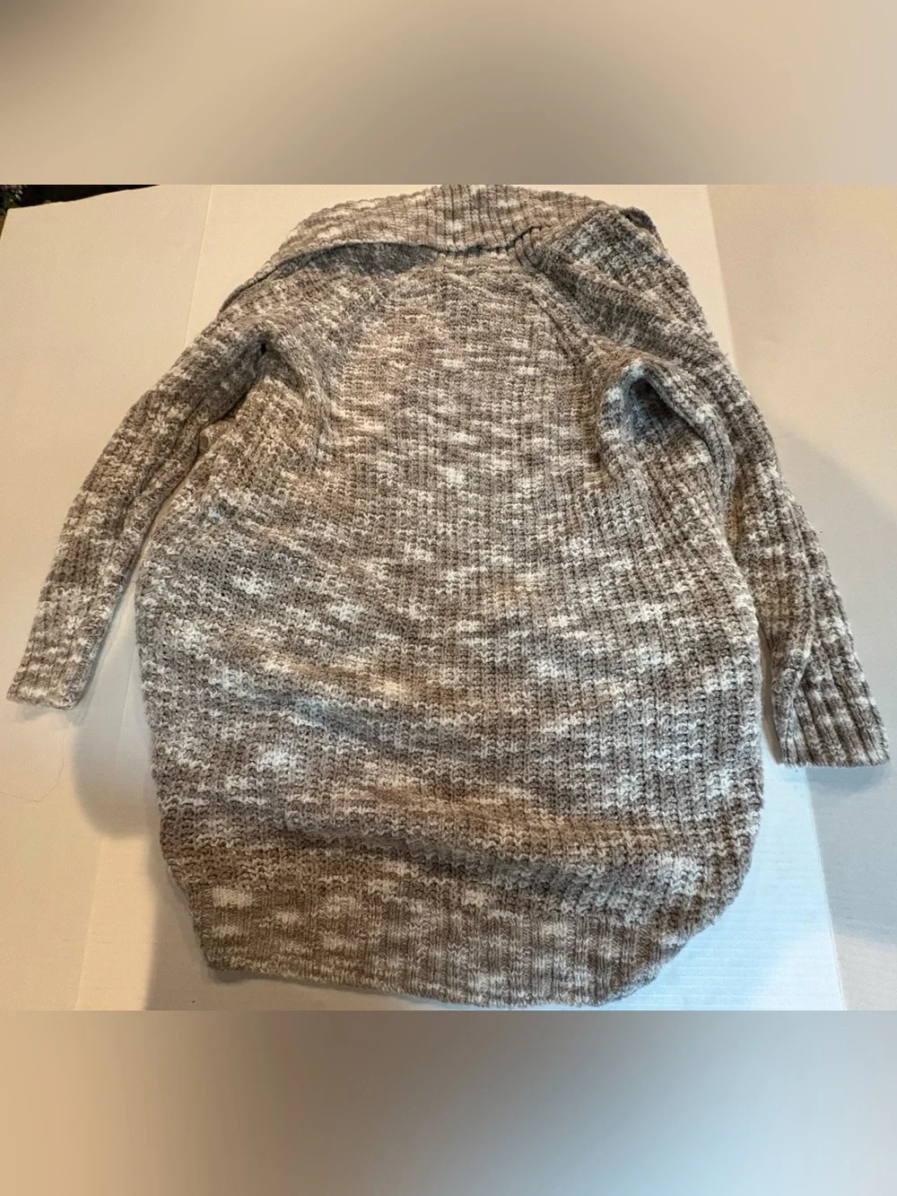 Sonoma Hooded Marled Open-Front Cardigan - Tan & Cream